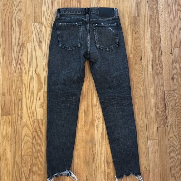 Moussy sz 26 Black Skinny Jeans with Distressed Hem great pre owned condition - Picture 7 of 8